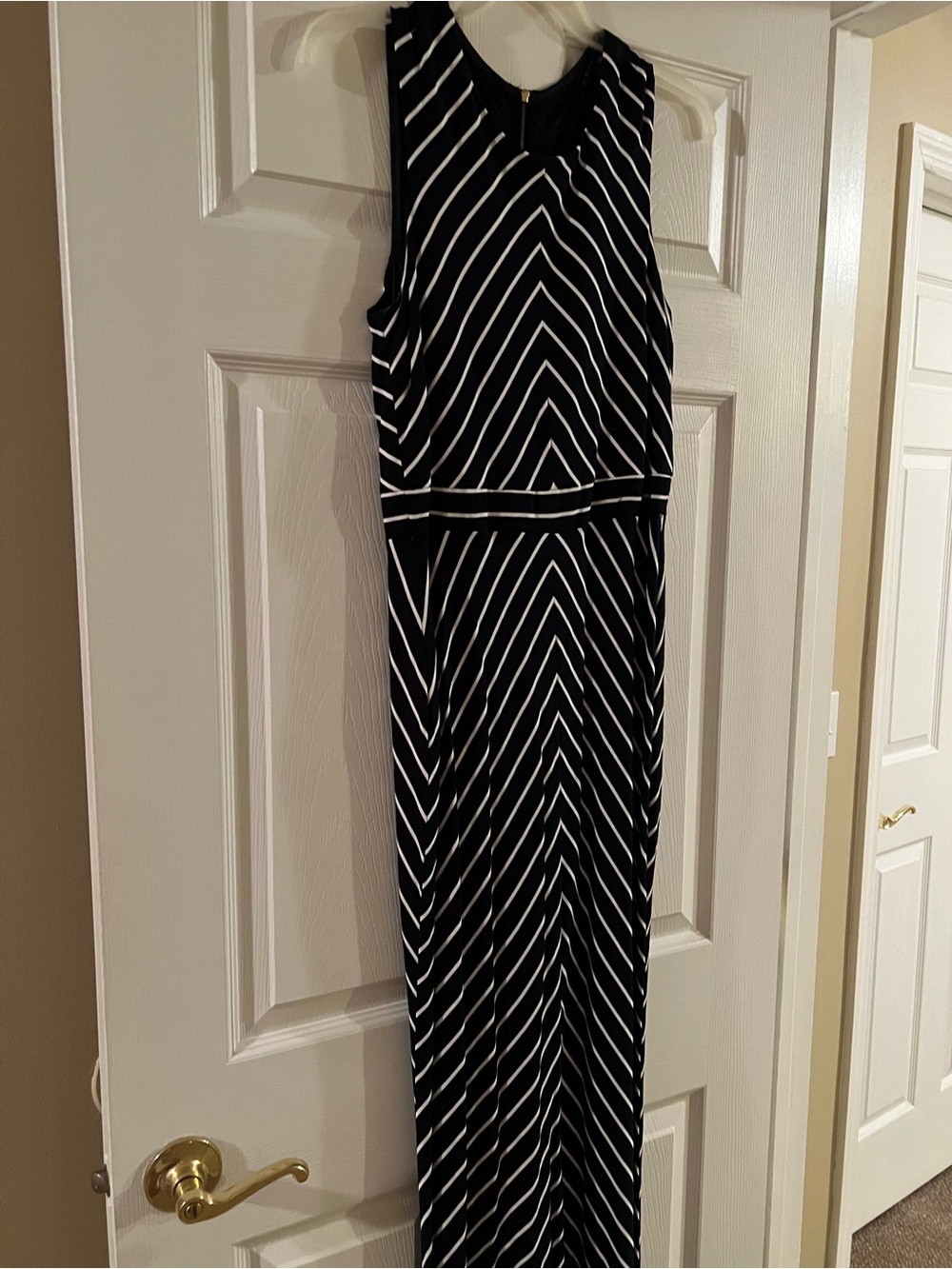 Taylor Black and White Chevron Maxi Dress